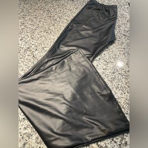 Black faux leather bell bottoms women’s L